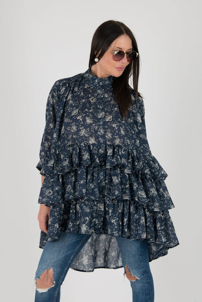 Flounces Loose Summer Shirt NOOR - EUG FASHION EugFashion 