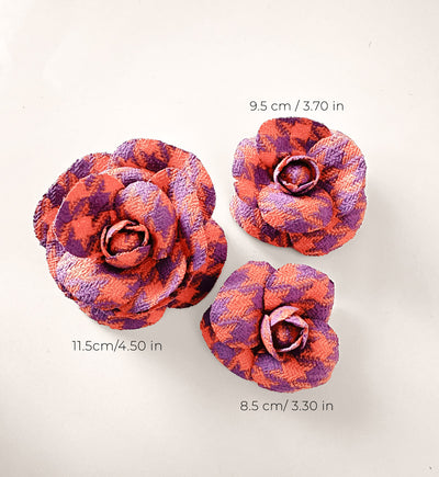 Fabric Rose Flowers brooch CAMELIA EugFashion 