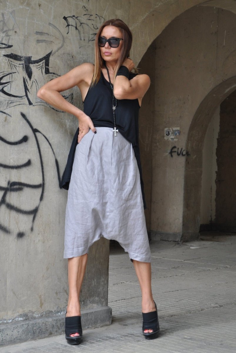 GIA Harem Linen Pants ON SALE - EUG FASHION EugFashion 