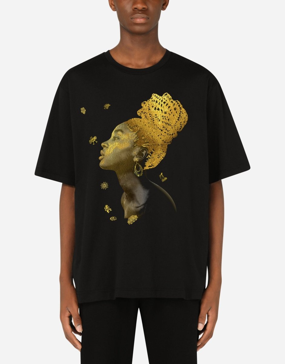 Gold African woman T shirt - EUG Fashion