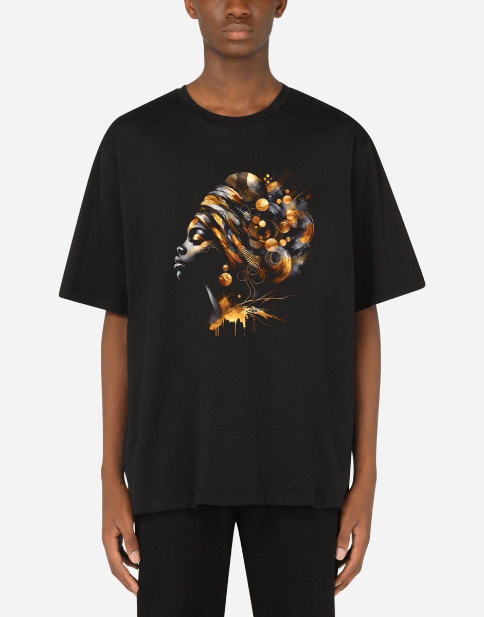 Gold African woman Tshirt - EUG Fashion