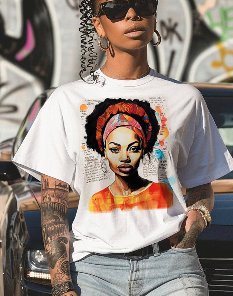 Graphic African woman T shirt - EUG Fashion