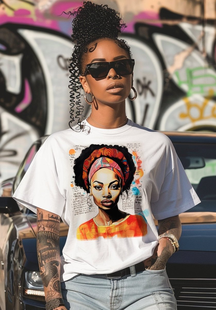 Graphic African woman T shirt - EUG Fashion EugFashion 