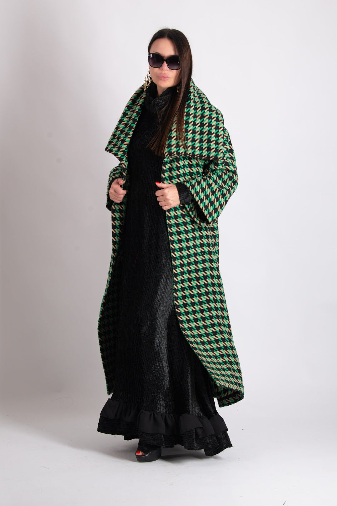 Plaid wool winter loose fit coat - Eug fashion