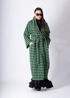 Green Houndstooth Coat OFELIA - EUG Fashion
