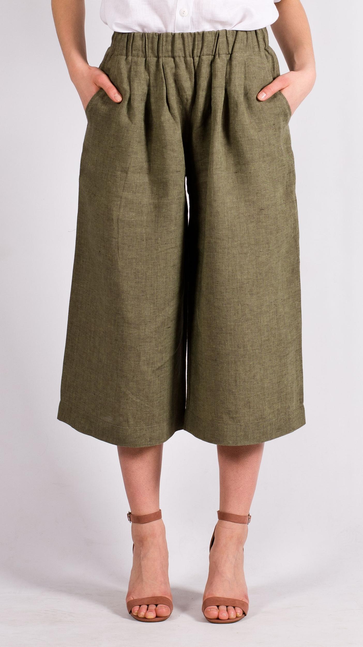 Elegant Linen Pants - Capri