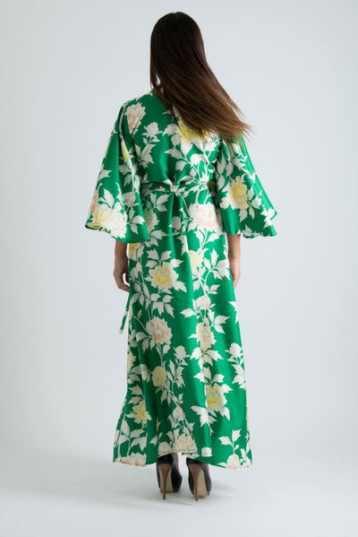 Green Summer Wrap Dress ASTRID - EUG Fashion EugFashion 