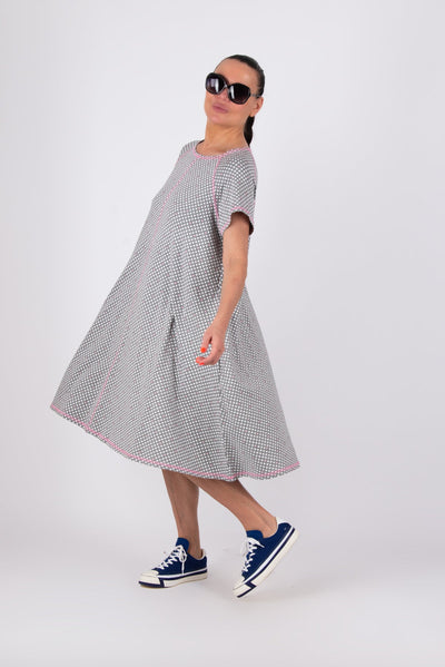 Grey Woman Print Dress ASIA SALE - EUG FASHION EugFashion 