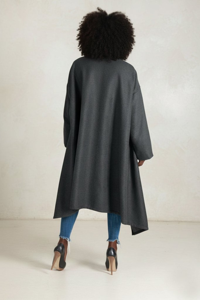 Grey Wool Women Coat FEDERICA - EUG Fashion EugFashion 