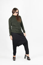 Black drop-crotch harem pants Erika — EUG Fashion #black

