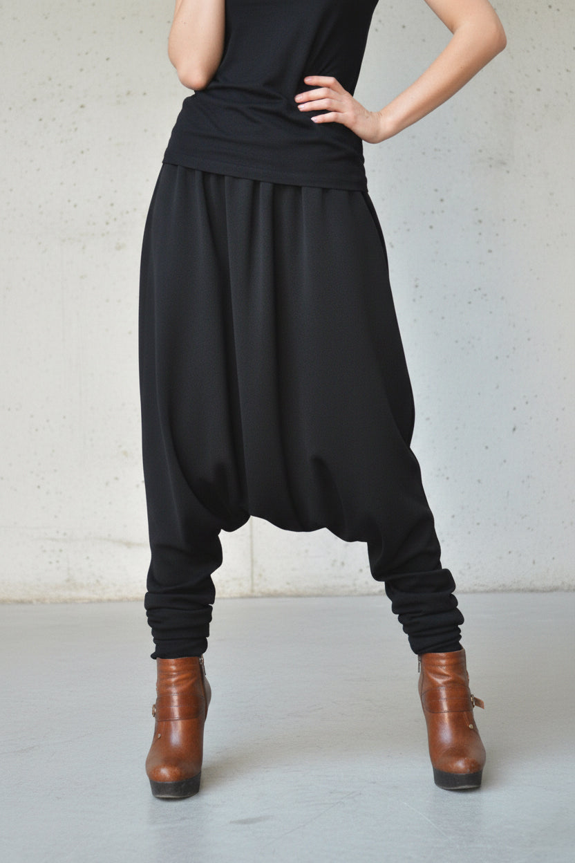 Black harem pants Atila — EUG Fashion #black