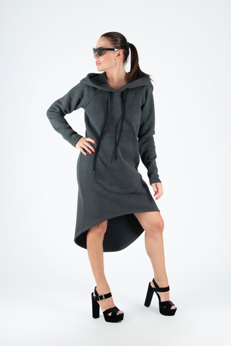 Hooded Asymmetric Dress TAYLOR - EUG Fashion EugFashion 