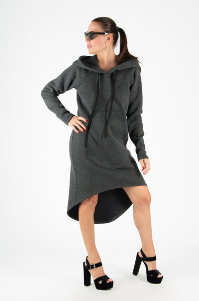 Hooded Asymmetric Dress TAYLOR - EUG Fashion EugFashion 