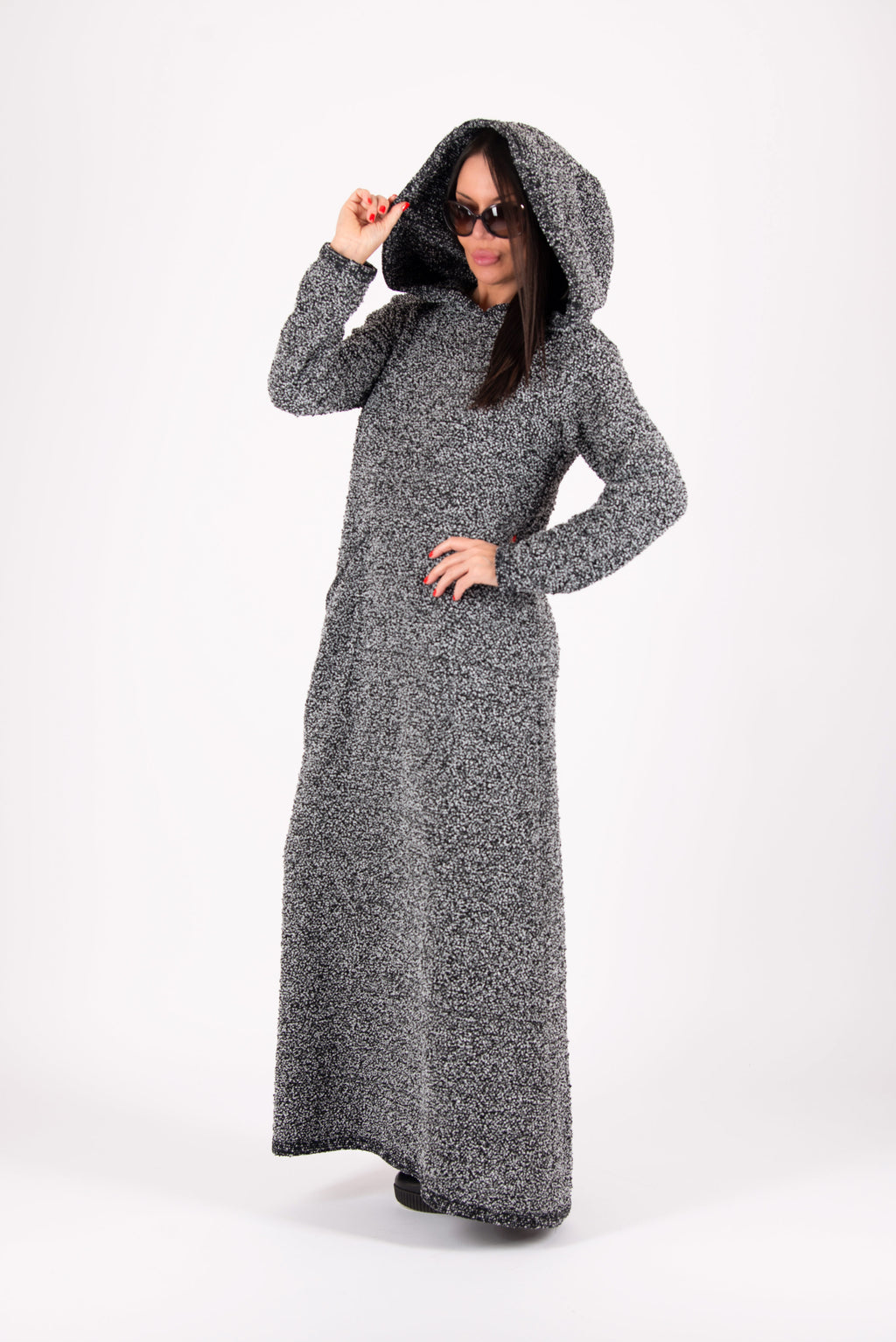 Hooded Knitted Dress - Linda