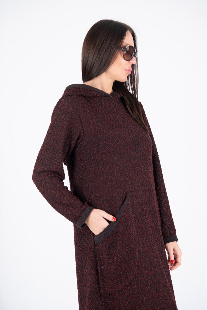 Hooded Knitted Dress LINDA - EUG FASHION EugFashion 