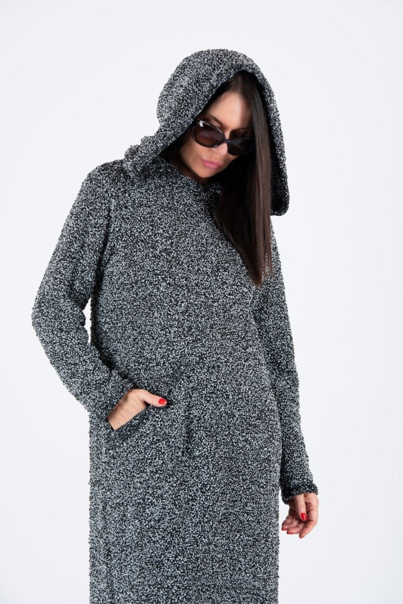 Hooded Knitted Dress LINDA BF - EUG FASHION EugFashion 