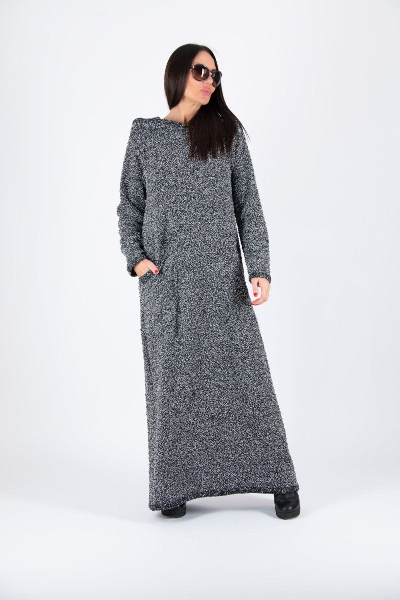 Hooded Knitted Dress LINDA BF - EUG FASHION EugFashion 