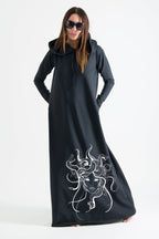 Hooded Octopus Printed Dress TINA - EUG Fashion