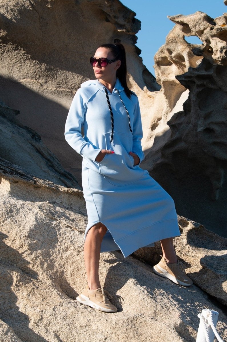 Hooded Sweatshirt Dress SUZANA - EUG Fashion