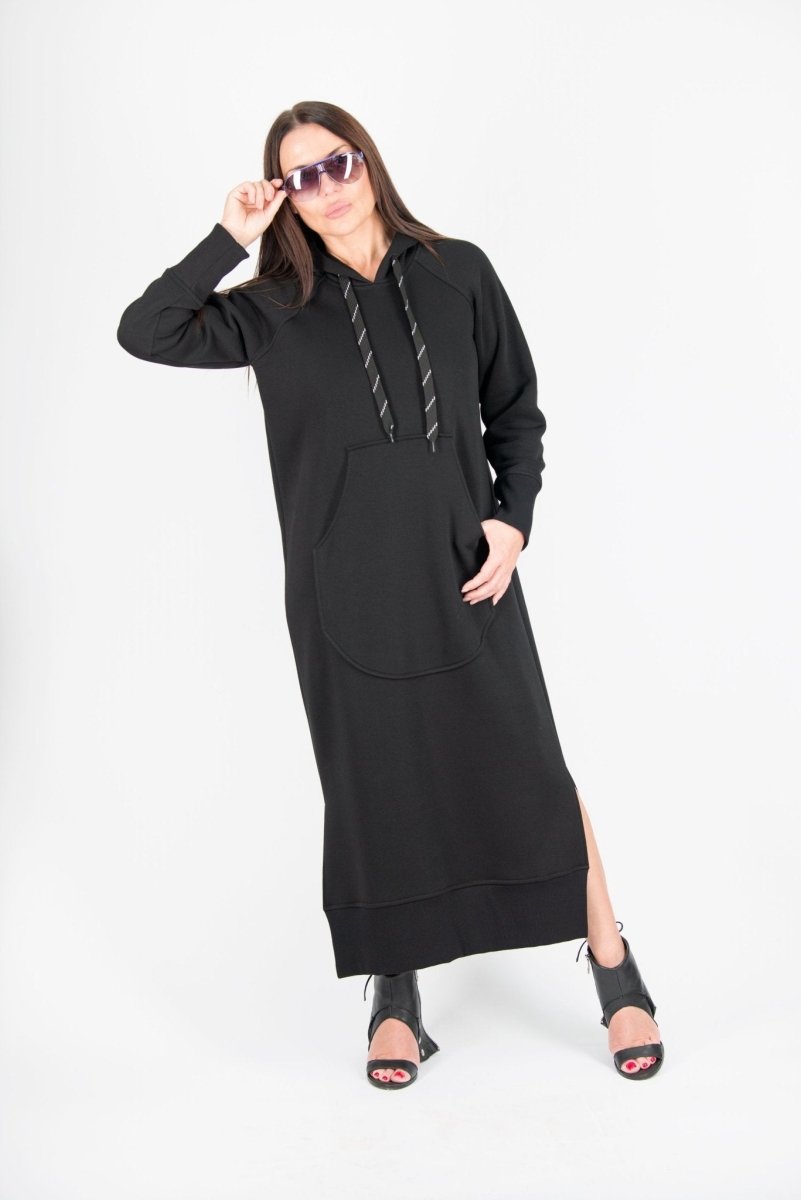 Hooded Sweatshirt Dress SUZANA - EUG Fashion