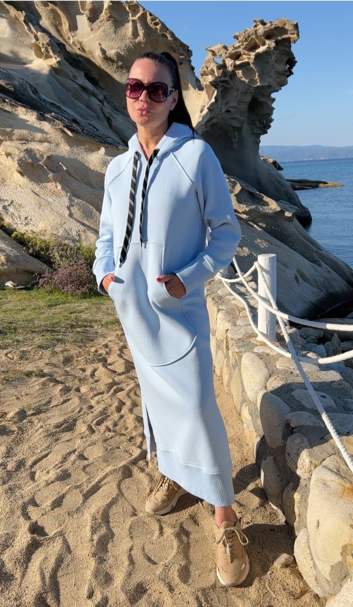 Hooded Sweatshirt Dress SUZANA - EUG Fashion
