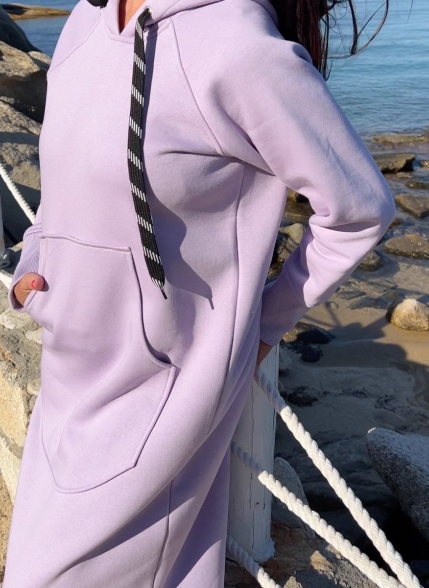 Hooded Sweatshirt Dress SUZANA - EUG Fashion