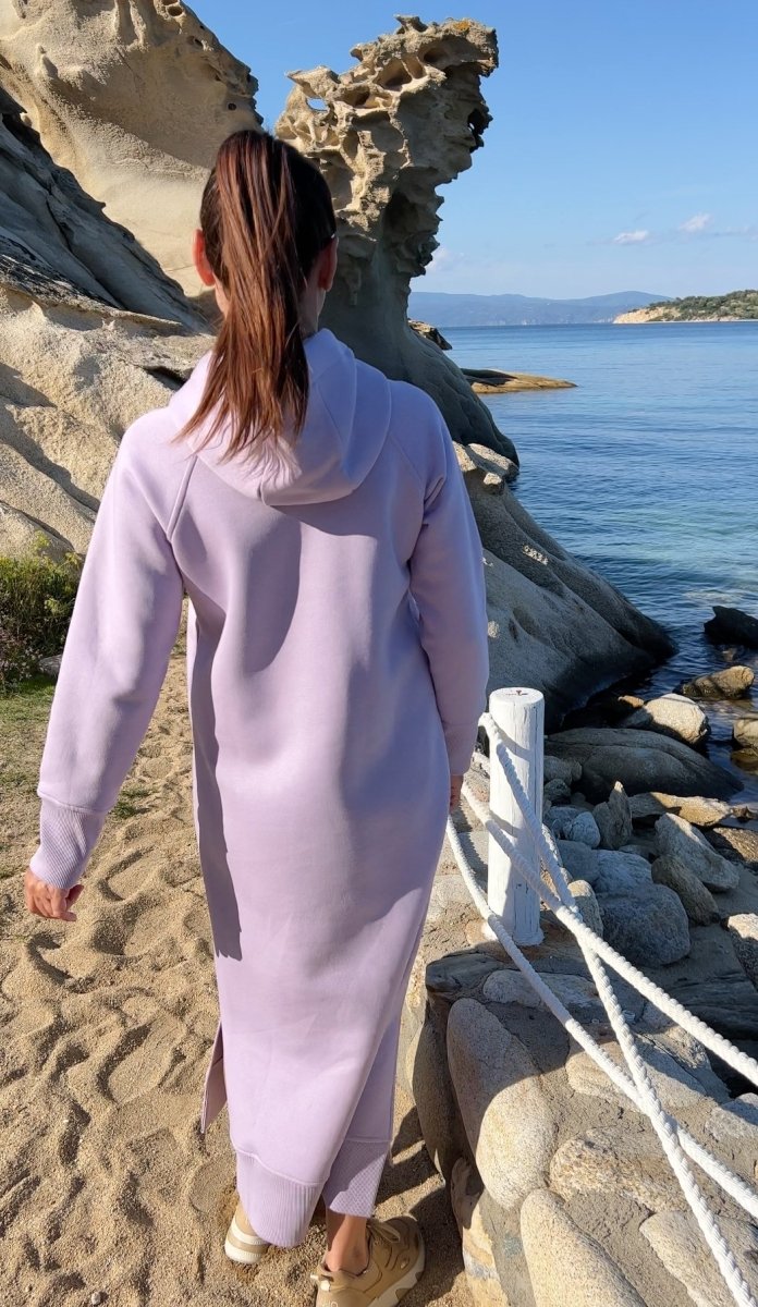 Hooded Sweatshirt Dress SUZANA - EUG Fashion