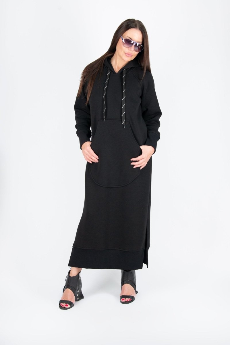 Hooded Sweatshirt Dress SUZANA - EUG Fashion
