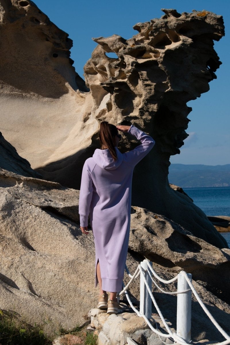 Hooded Sweatshirt Dress SUZANA - EUG Fashion