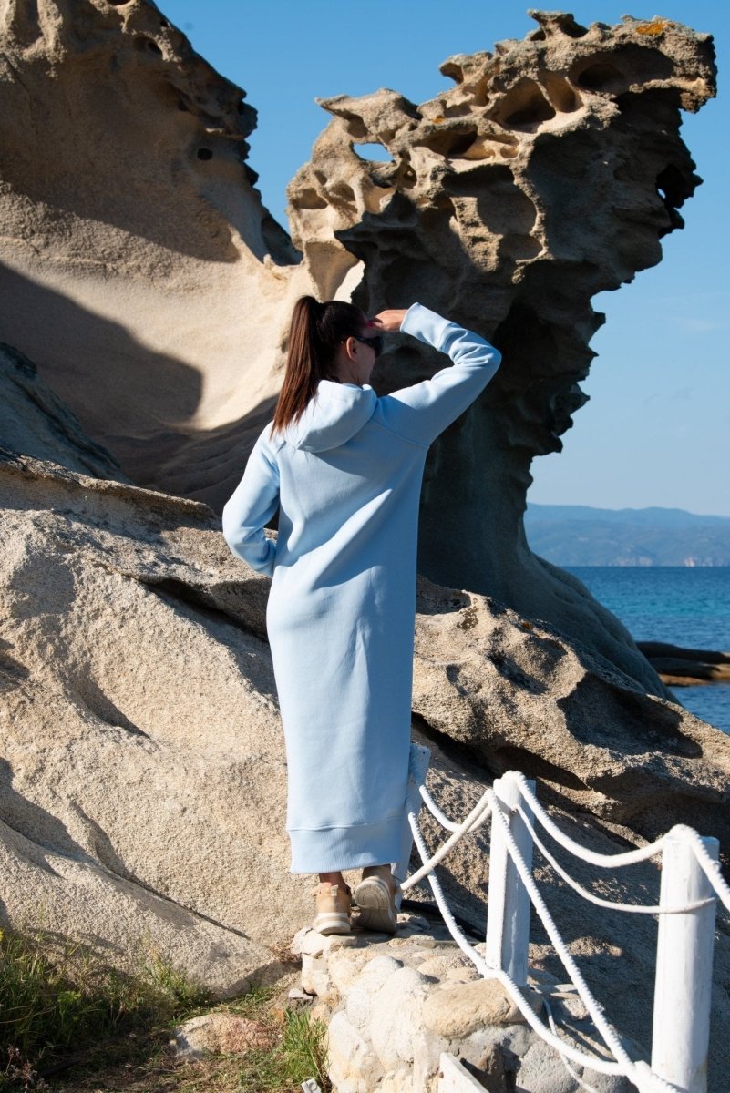 Hooded Sweatshirt Dress SUZANA - EUG Fashion