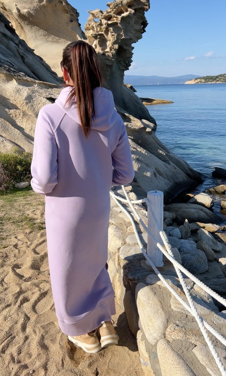 Hooded Sweatshirt Dress SUZANA - EUG Fashion