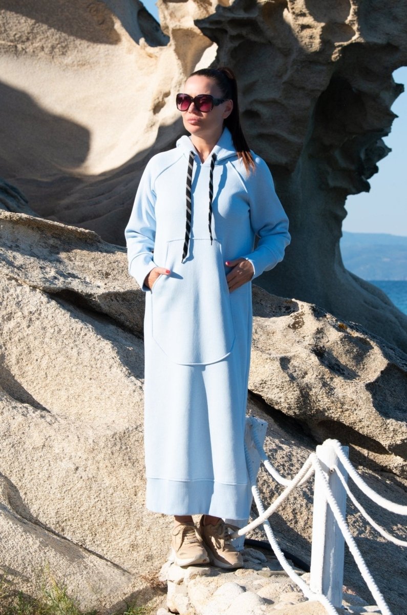 Hooded Sweatshirt Dress SUZANA - EUG Fashion