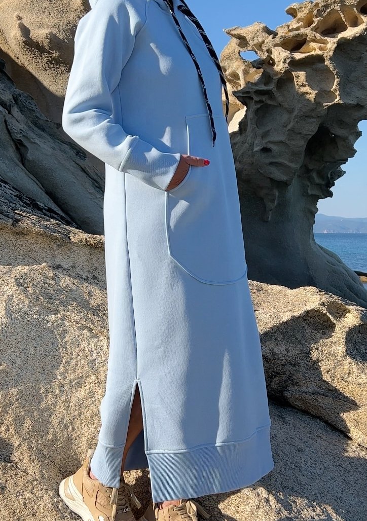 Hooded Sweatshirt Dress SUZANA - EUG Fashion