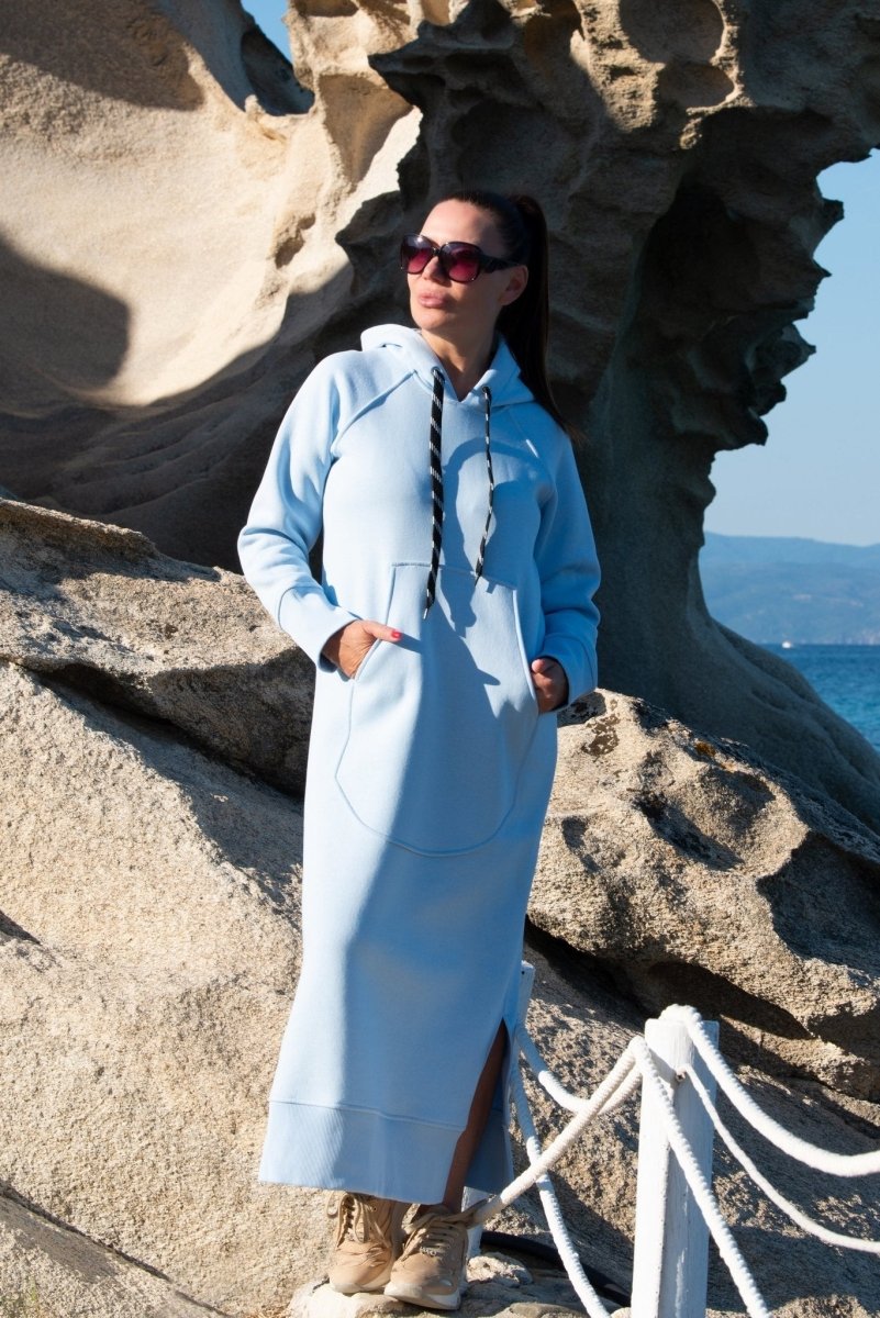 Hooded Sweatshirt Dress SUZANA - EUG Fashion