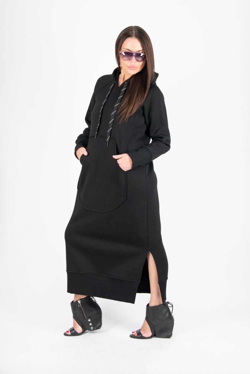 Hooded Sweatshirt Dress SUZANA - EUG Fashion