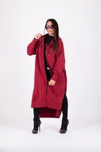 Hooded Zipper Print Vest TRANI - EUG Fashion
