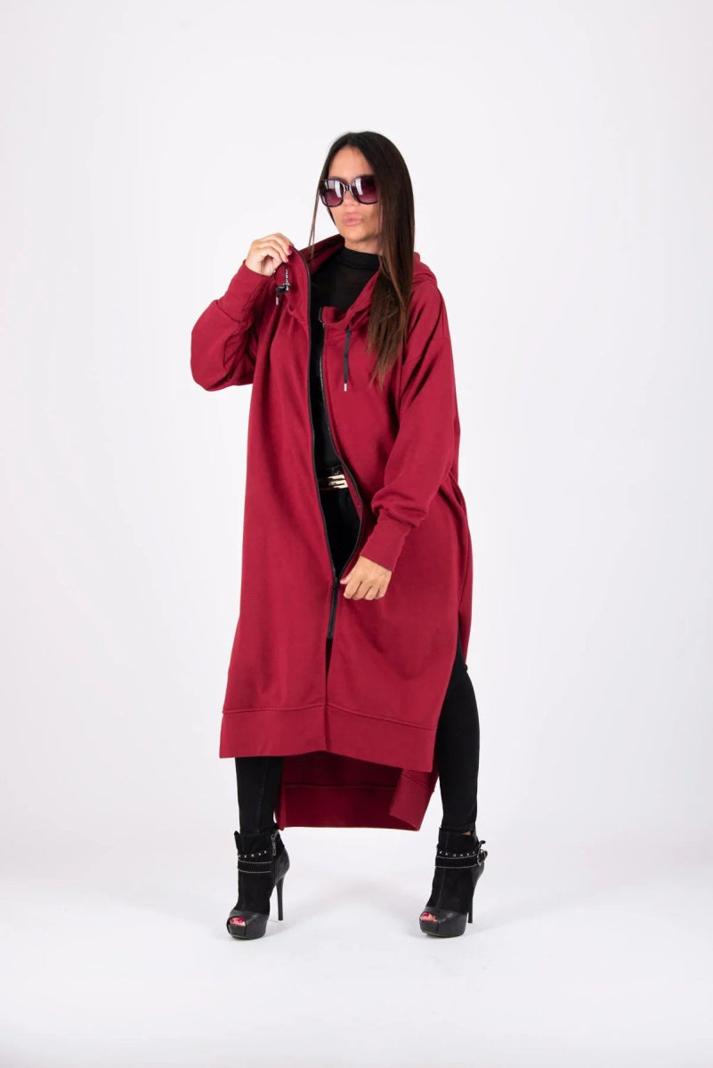 Hooded Zipper Print Vest TRANI - EUG Fashion