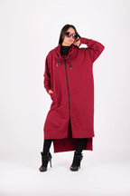 Hooded Zipper Print Vest TRANI - EUG Fashion