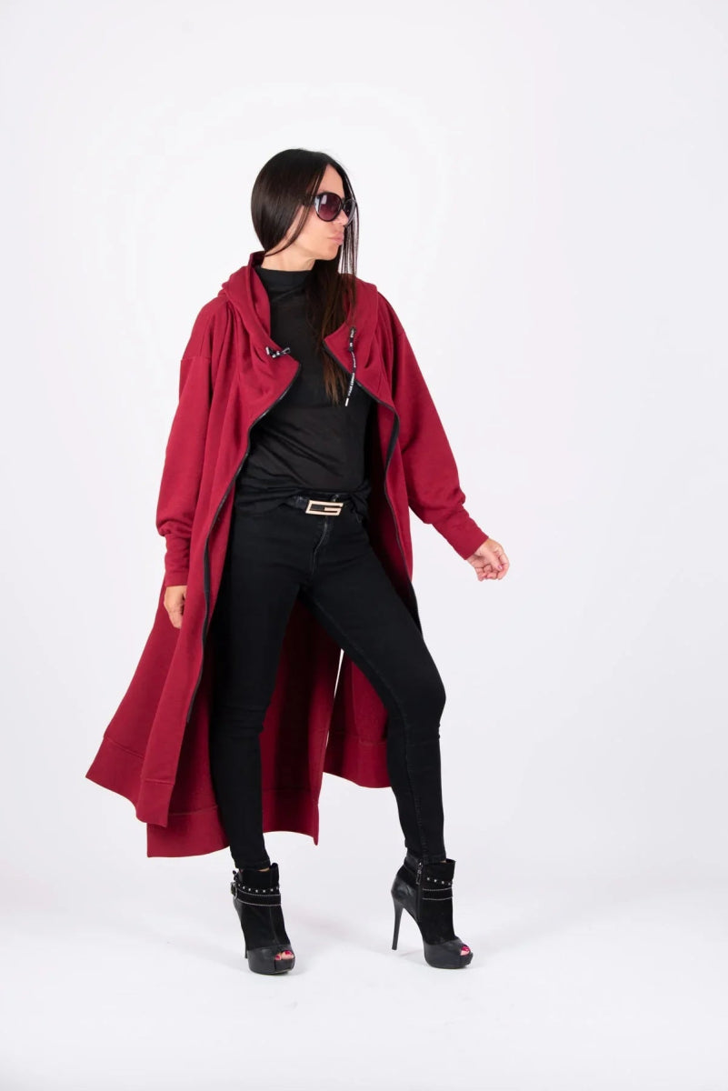 Hooded Zipper Print Vest TRANI - EUG Fashion