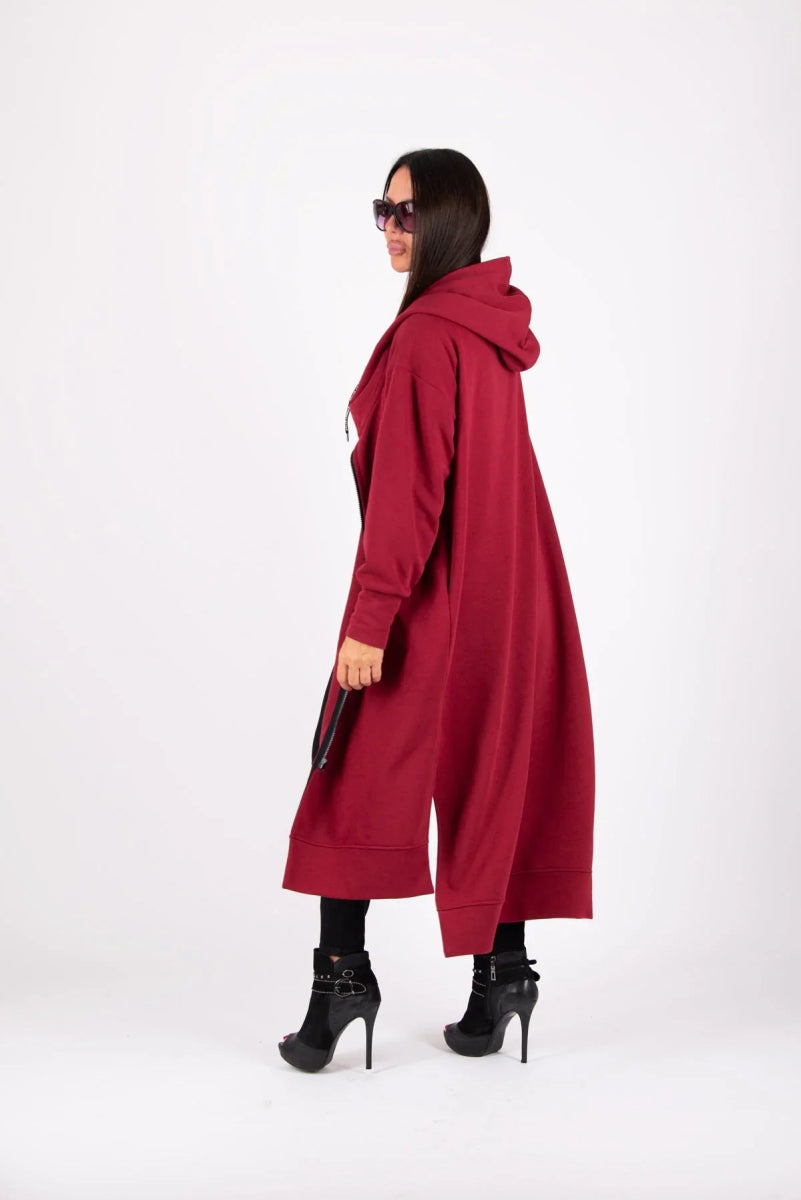 Hooded Zipper Print Vest TRANI - EUG Fashion