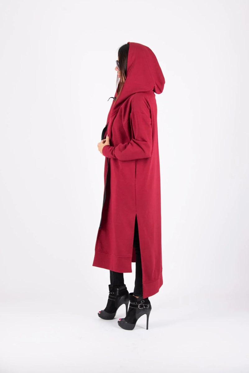 Hooded Zipper Print Vest TRANI - EUG Fashion
