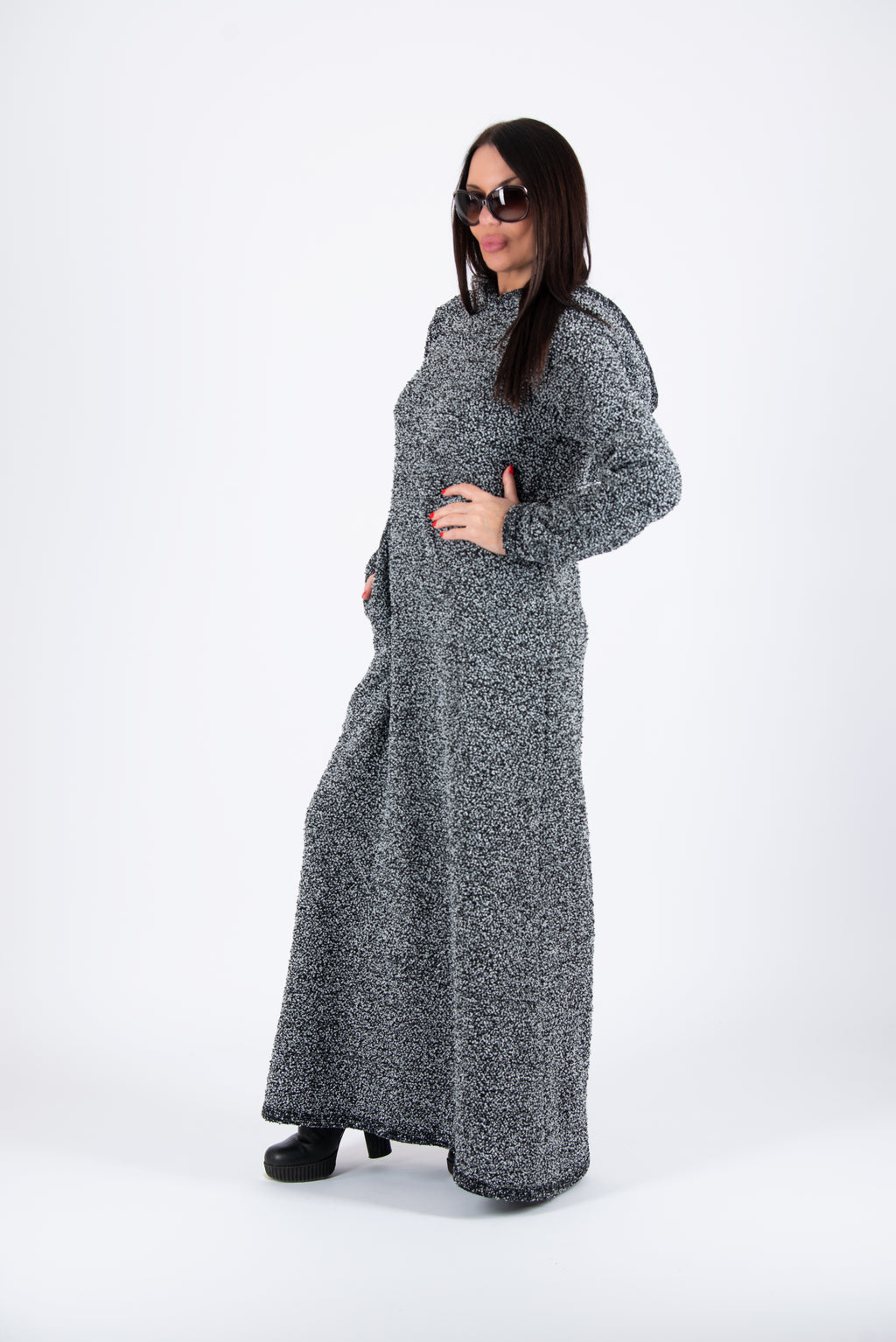 Hooded Knitted Dress - Linda