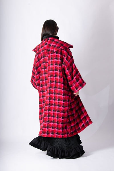 Hot Pink Winter Loose Coat SIRI - EUG FASHION EugFashion 