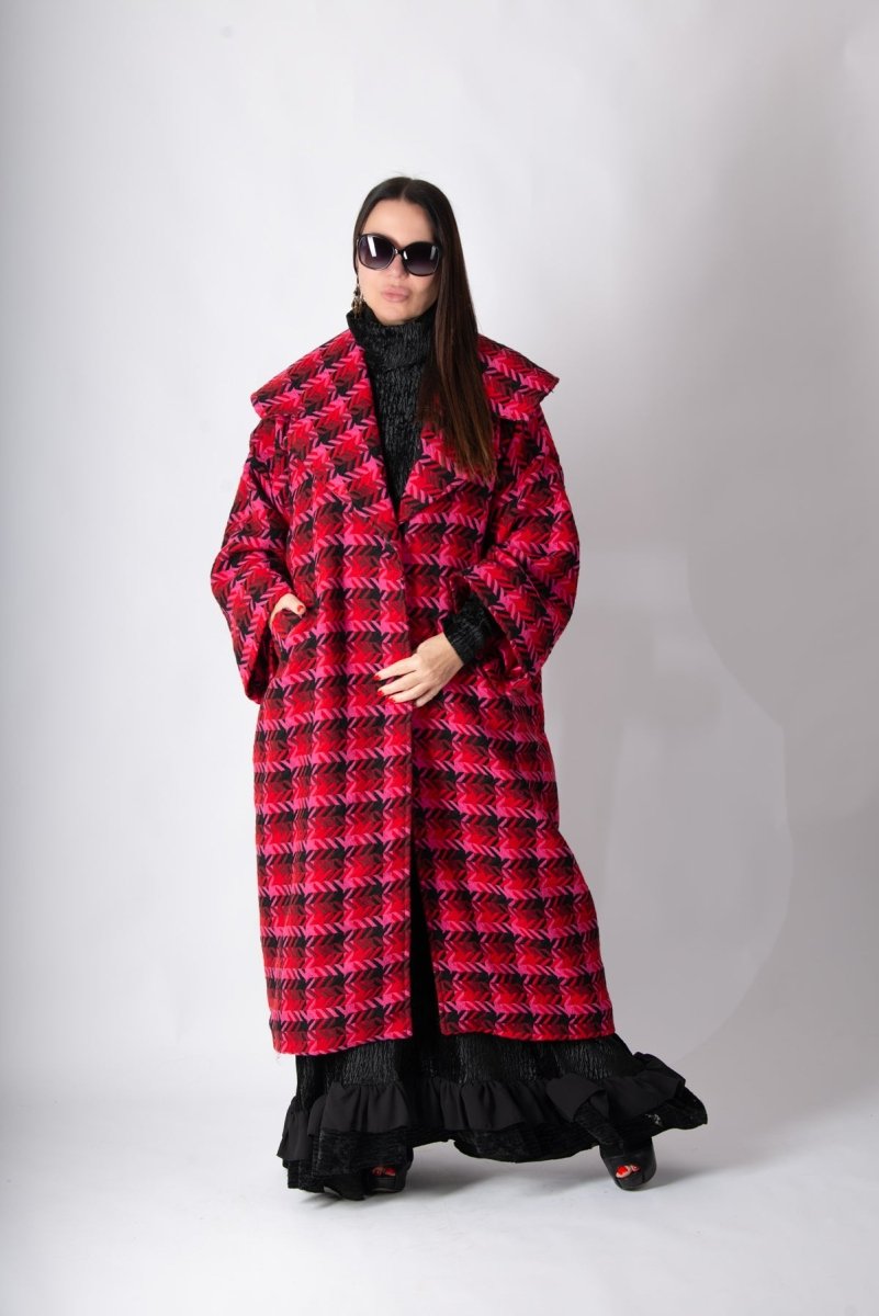 Hot Pink Winter Loose Coat SIRI - EUG FASHION EugFashion 