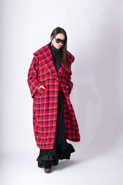 Hot Pink Winter Loose Coat SIRI - EUG FASHION EugFashion 