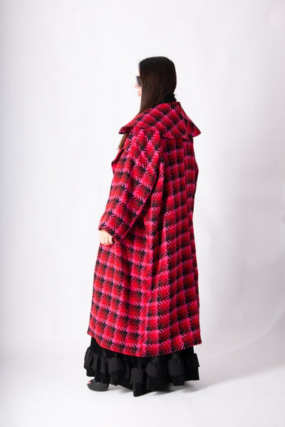 Hot Pink Winter Loose Coat SIRI - EUG FASHION EugFashion 