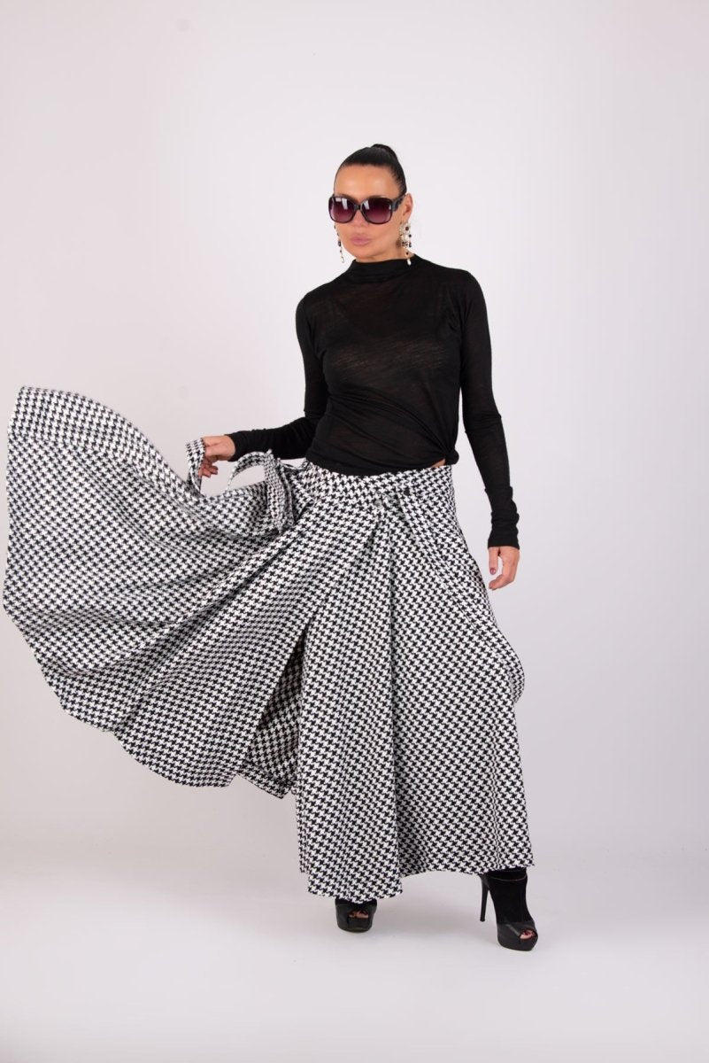 Houndstooth Long Skirt Zefira - EUG Fashion EugFashion 