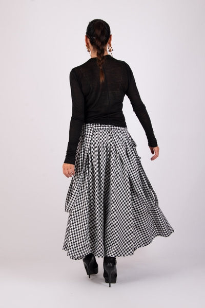 Houndstooth Long Skirt Zefira - EUG Fashion EugFashion 