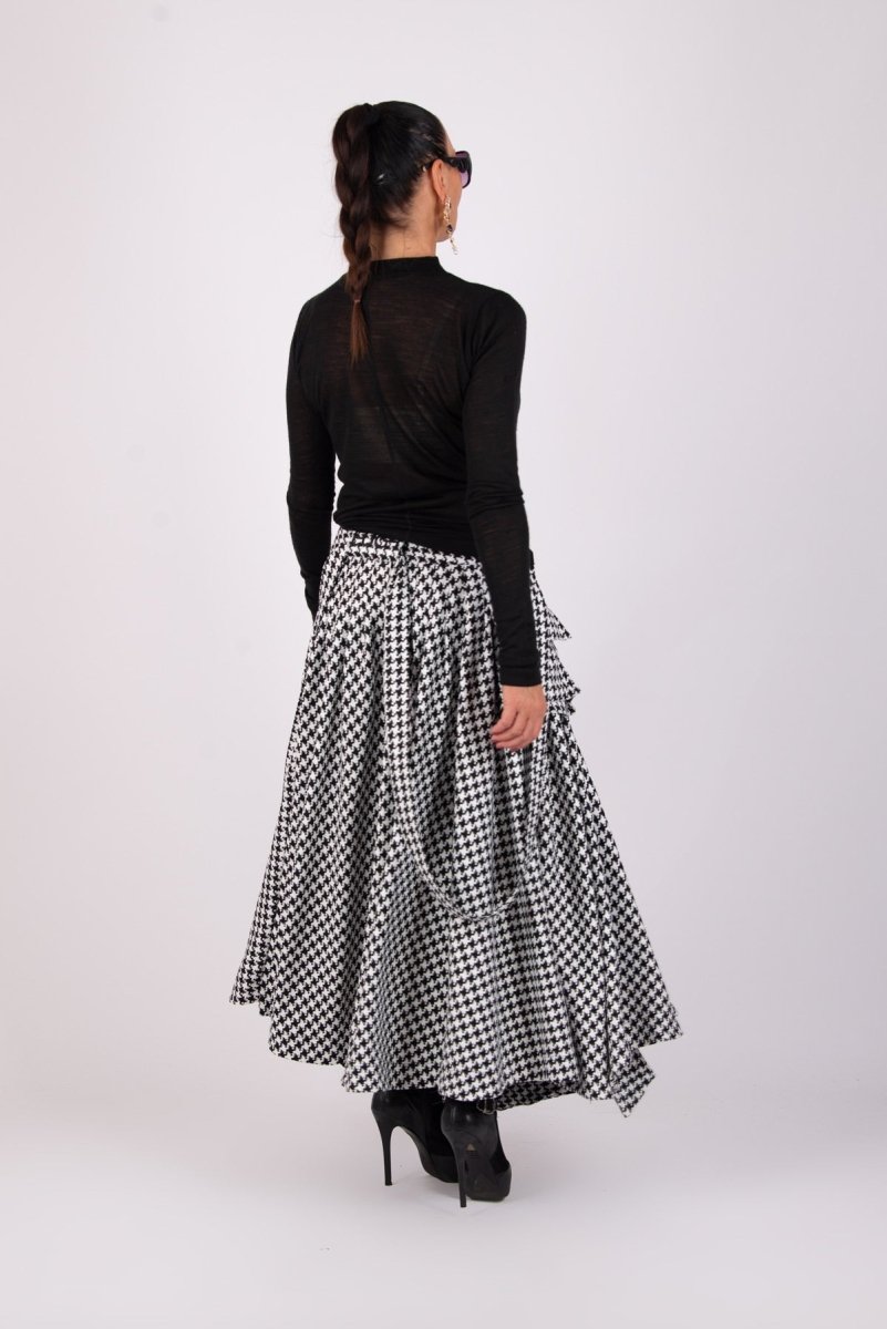 Houndstooth Long Skirt Zefira - EUG Fashion EugFashion 