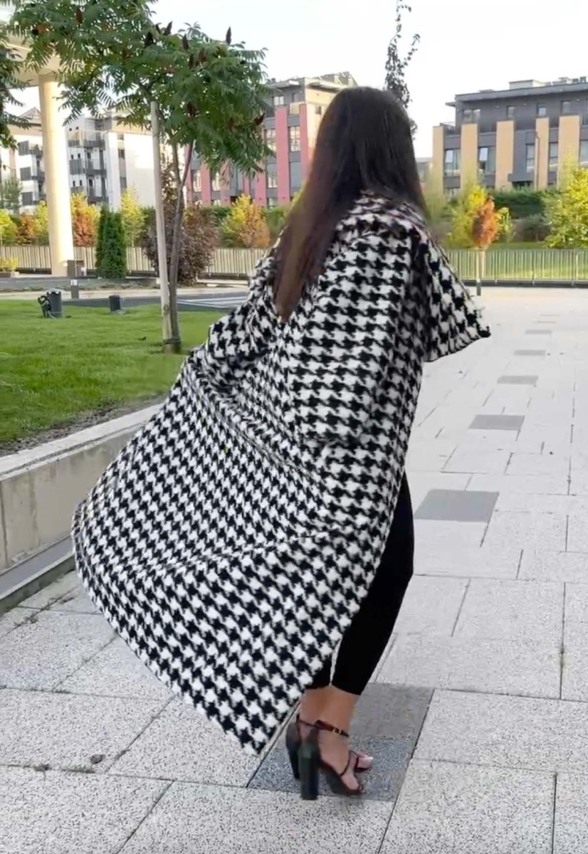 Houndstooth Winter Coat OFELIA - EUG Fashion